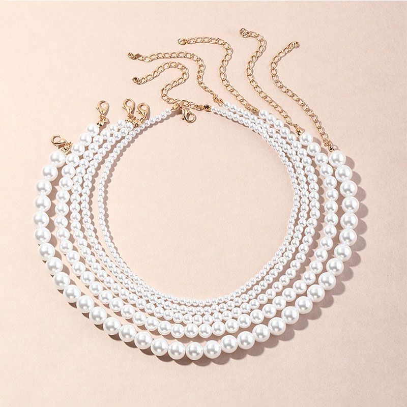 Women's 4mm/5mm/6mm/8mm/10mm Pearl Necklace