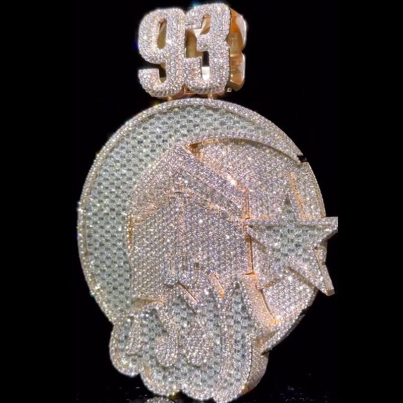 Custom Moissanite ALLAH Number 3D Pendant Smaller Version（In stock）