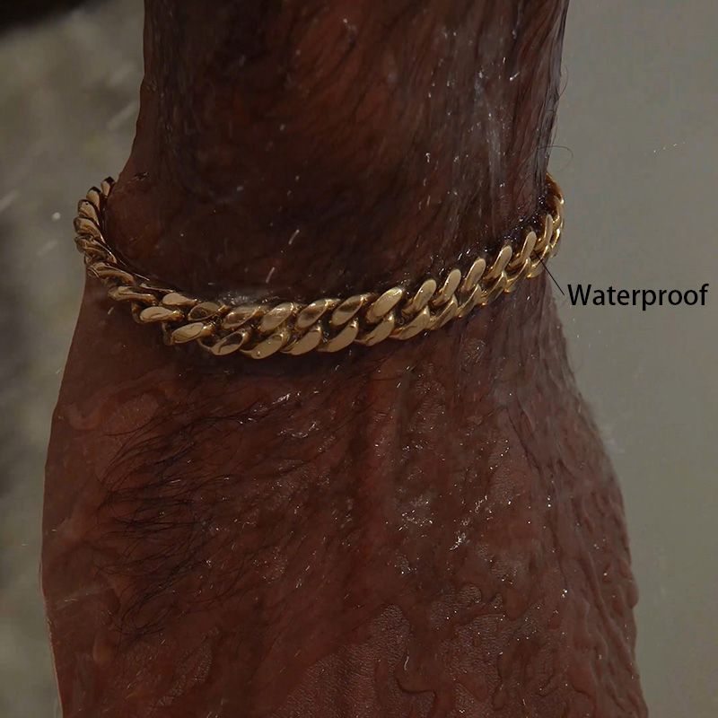 8mm/10mm/12mm/14mm 8" Stainless Steel Cuban Bracelet in Gold