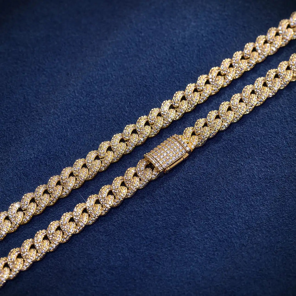 8mm Iced 925S Cuban Link Chain