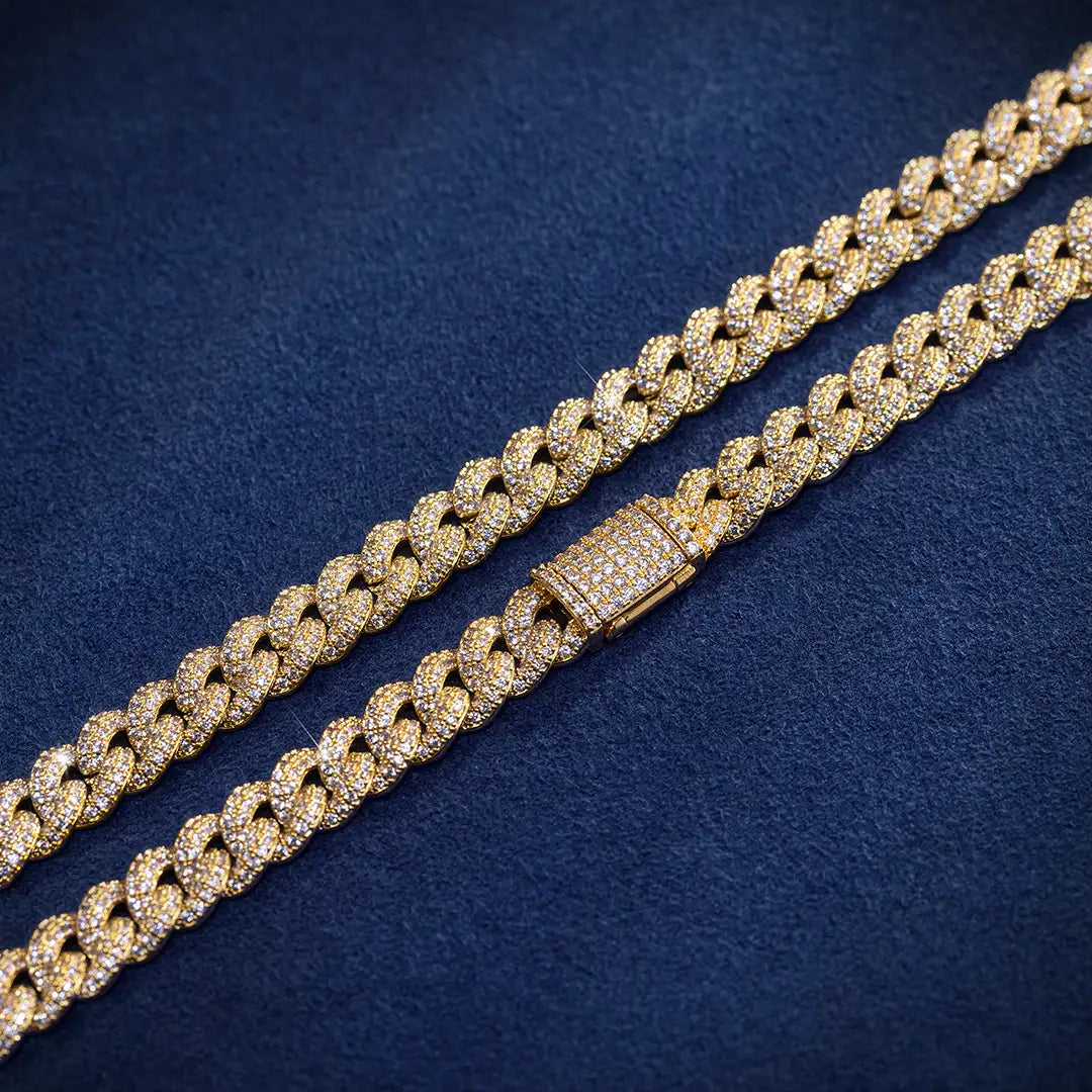 8mm Iced 925S Cuban Link Chain