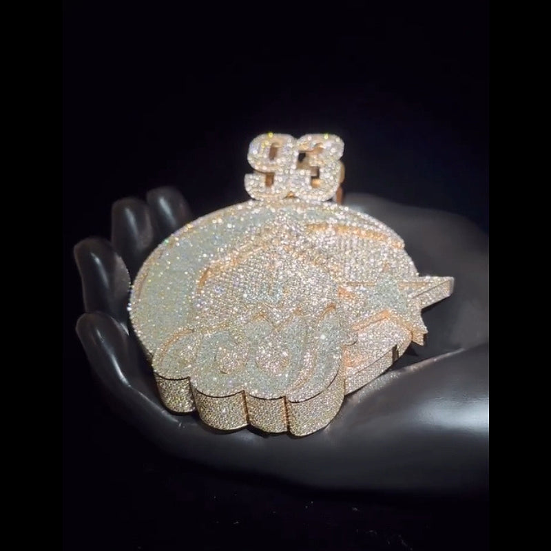 Custom Moissanite ALLAH Number 3D Pendant Smaller Version（In stock）