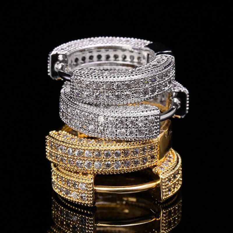 Moissanite Iced Hoop Earring