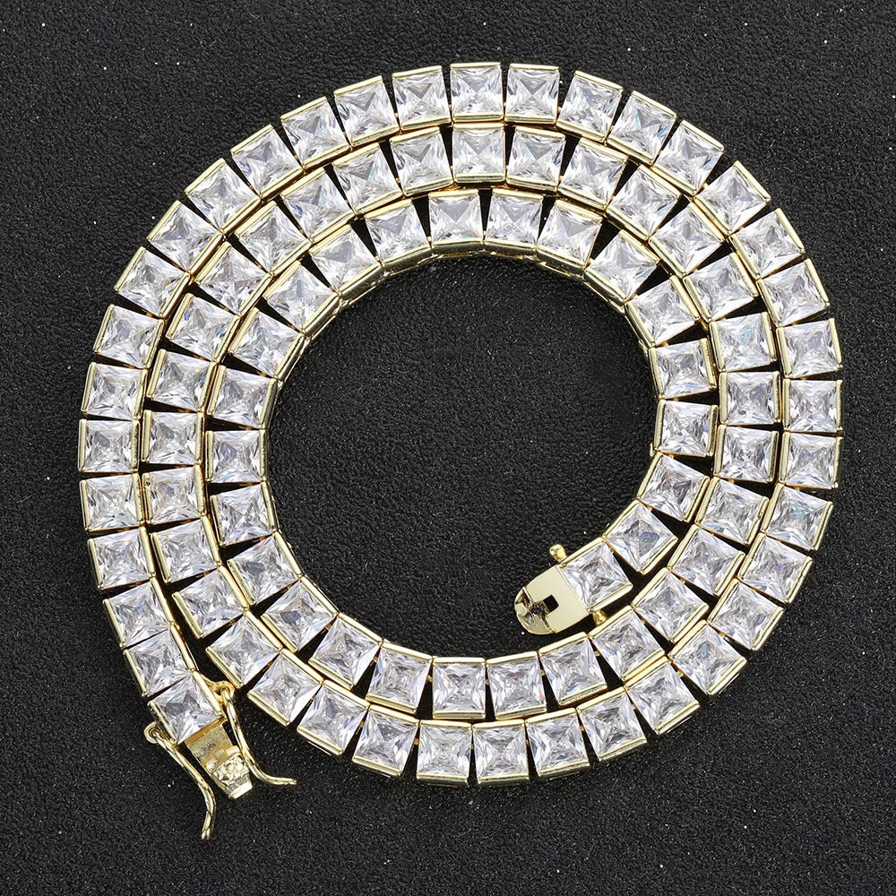 4mm Moissanite Princess Cut Tennis Chain