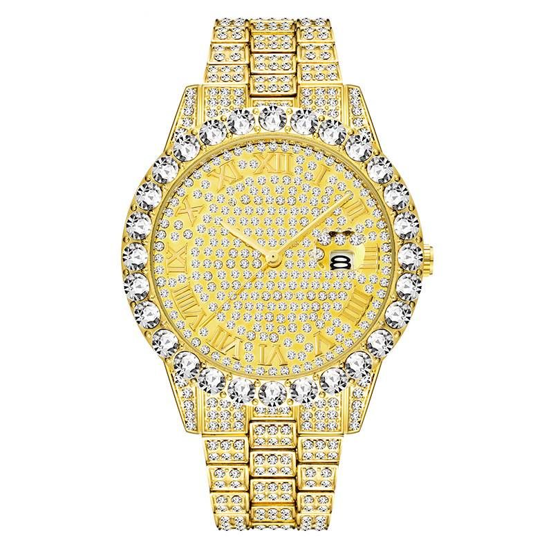 Iced Roman Numerals Dress Watch - 40.5mm Gol