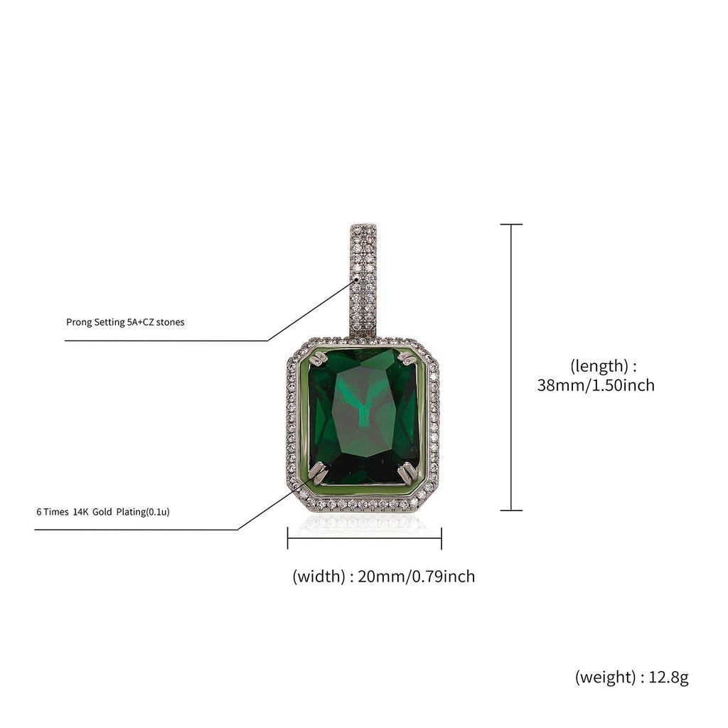 Gemstone Iridescent Glow in the Dark Oil Drop Moissanite Pendant