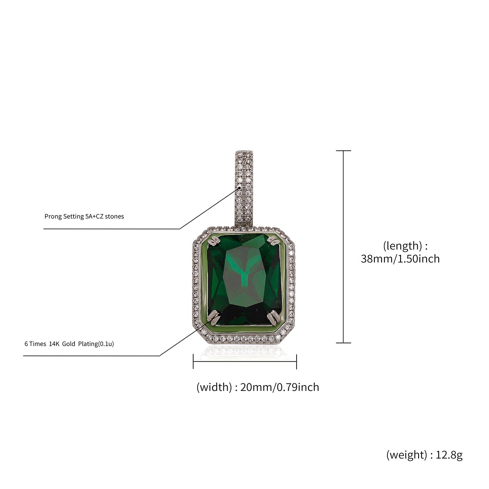 Gemstone Iridescent Glow in the Dark Oil Drop Moissanite Pendant