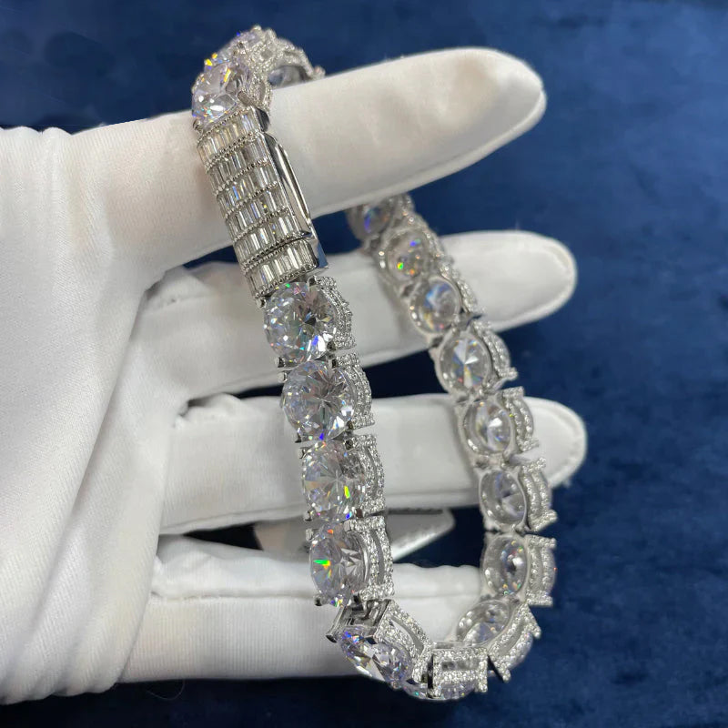 10mm Diamond Design Tennis Bracelet