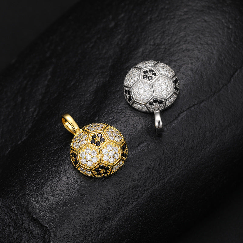 S925 Moissanite Football Pendant Necklace