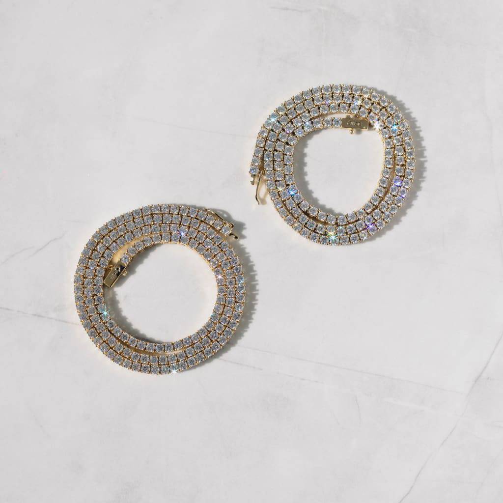 3mm Tennis Chain 18k Gold