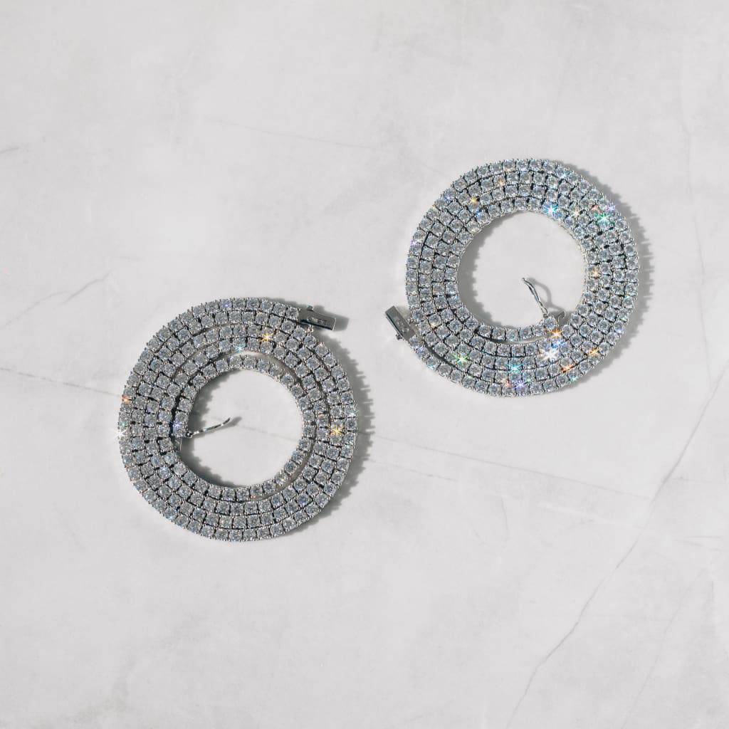 3mm Moissanite Diamond Tennis Chain White Gold