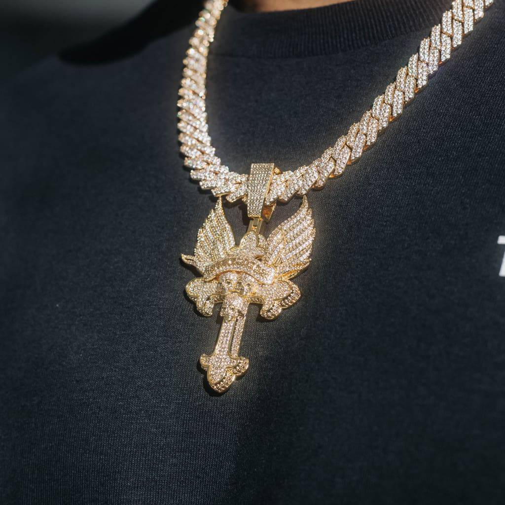 Born 2 Chaos Moissanite Gold Pendant