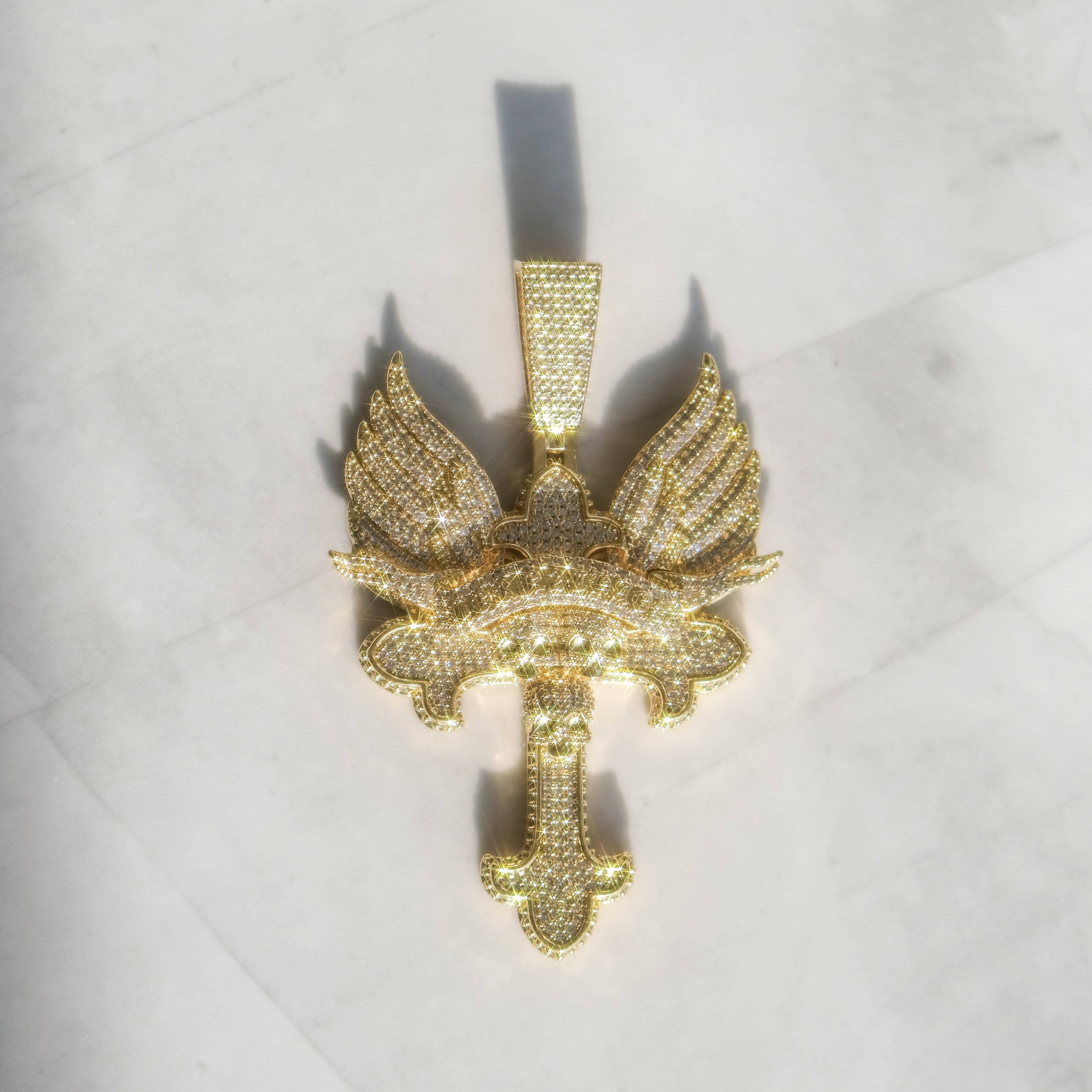 Born 2 Chaos Moissanite Gold Pendant