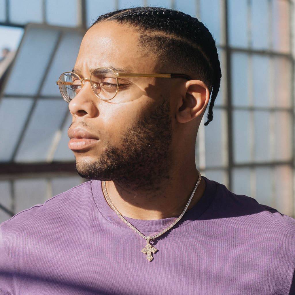 Clustered Micro Cross Moissanite Pendant