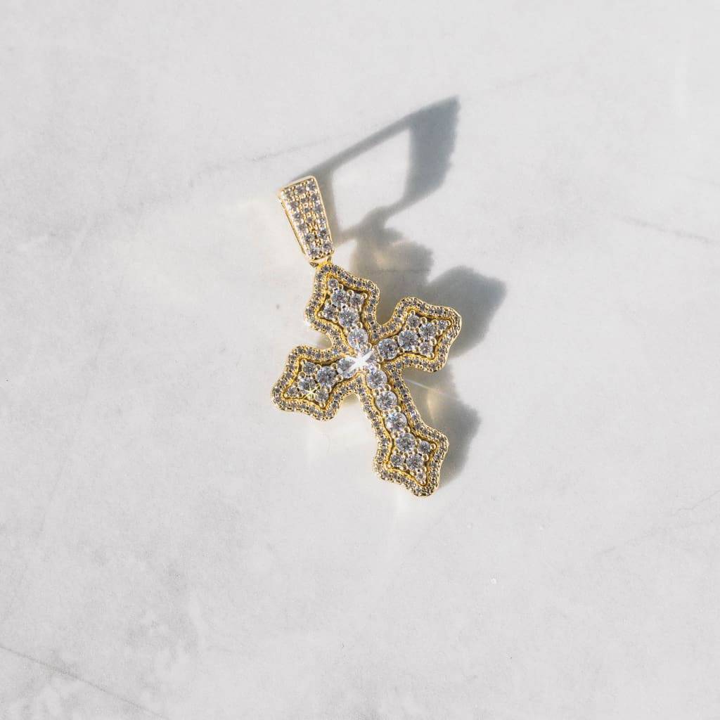 Clustered Micro Cross Moissanite Pendant