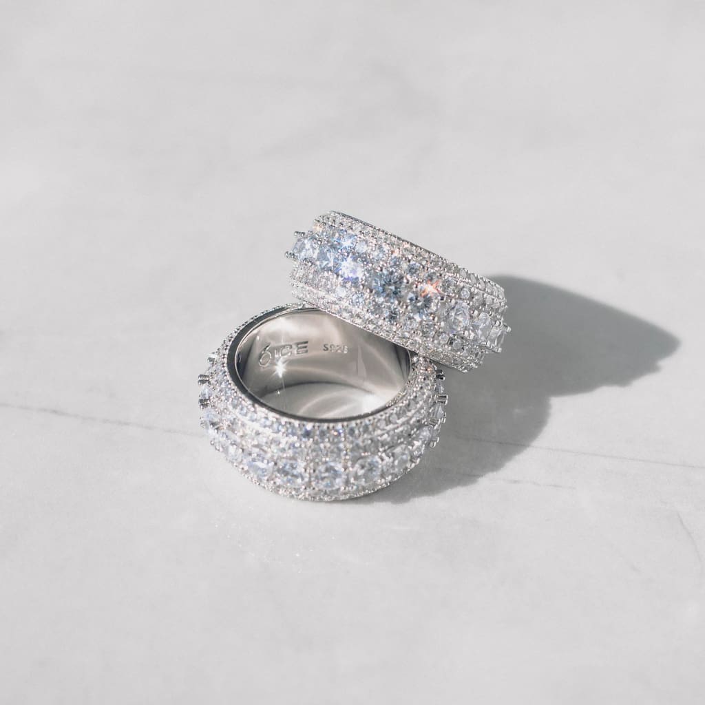 Moissanite Layered Diamond Ring White Gold