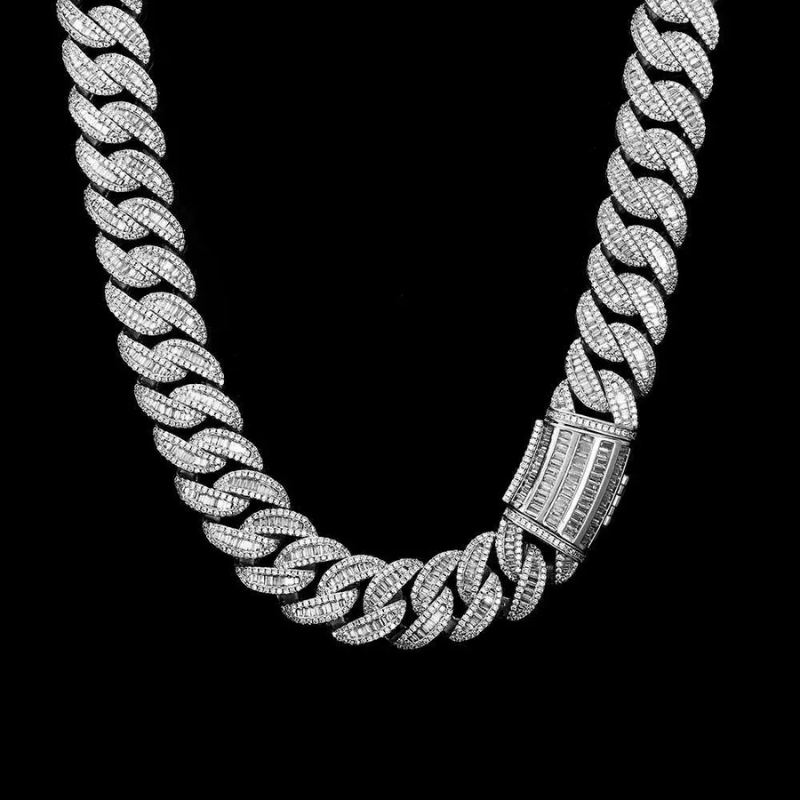 20mm T Square Ice Out Diamond Cuban Chain