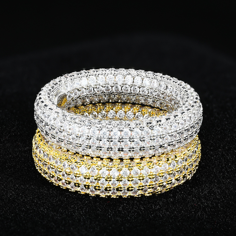 S925 Silver Moissanite Full Diamond Ring