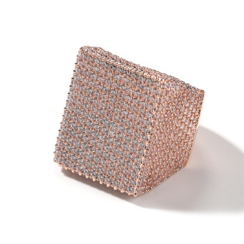 Moissanite Hip Hop Sparkle Big Square Ring
