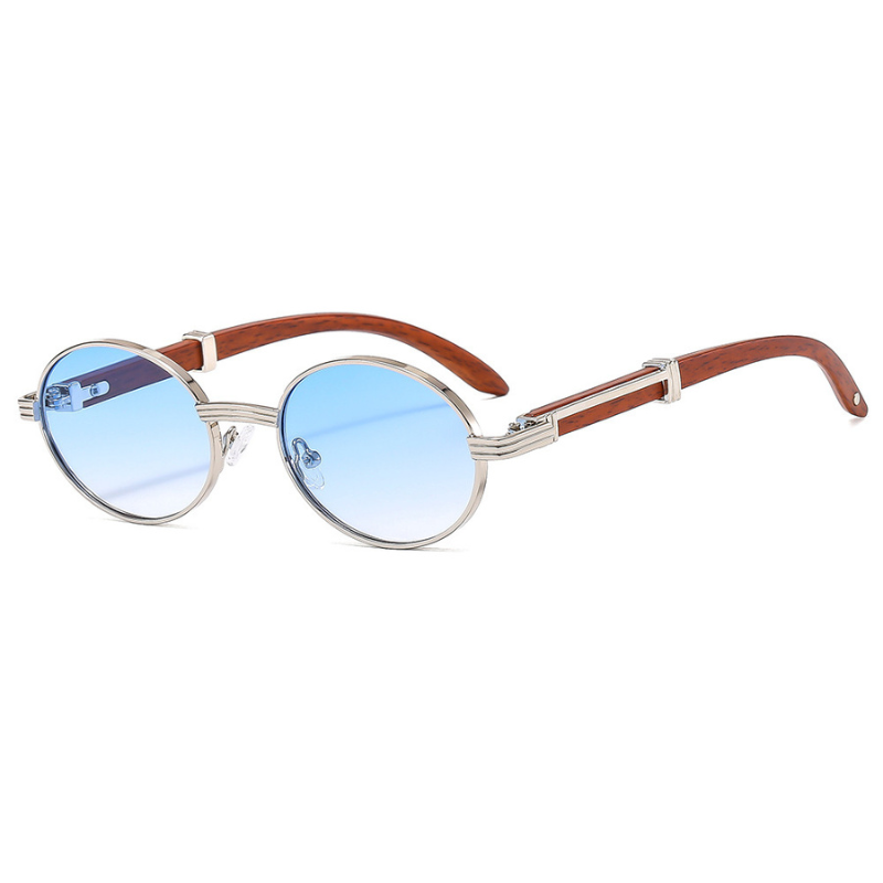 Retro Faux Wood Grain Sunglasses