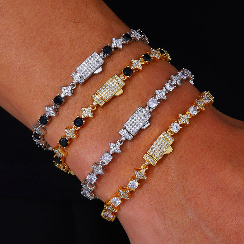 6mm Moissanite Hip Hop Star Chain