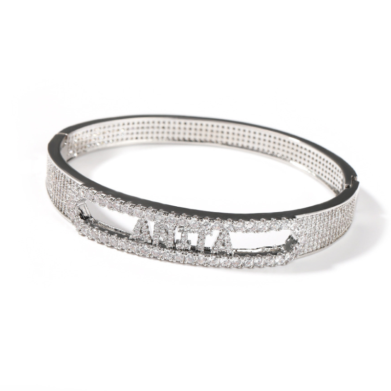 Moissanite Customizable Letter Full Diamond Bracelet