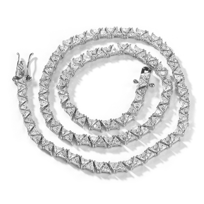 5mm Moissanite Hip Hop Classic Triangle Diamond Tennis Chain