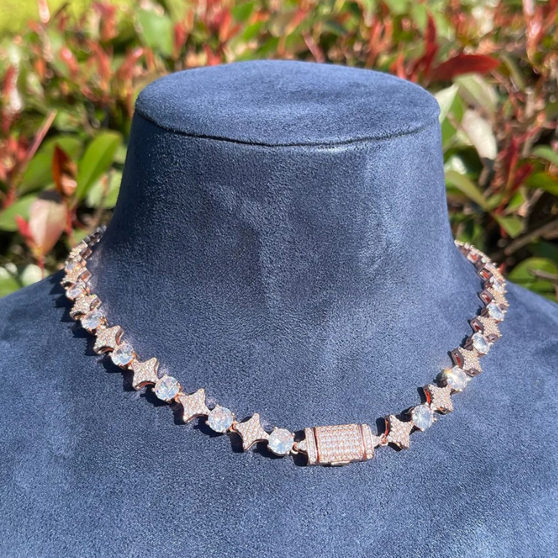Moissanite Sparkling Star Diamond Tennis Chain
