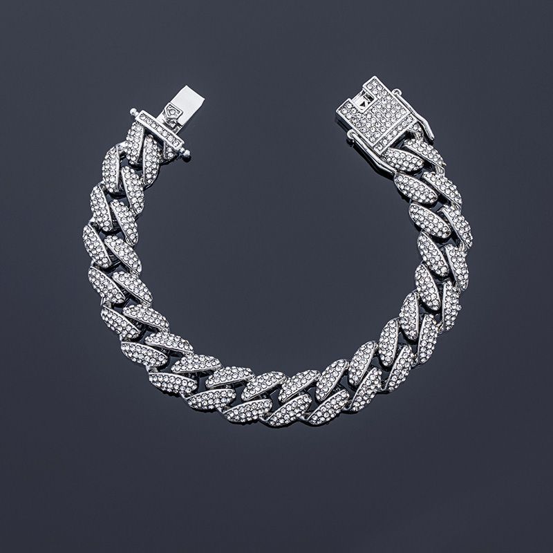 12mm Moissanite Micro Paved Cuban Bracelet
