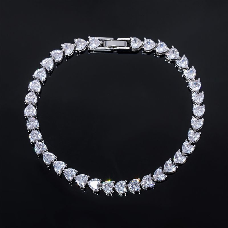 5mm Heart-shaped Moissanite 5mm Tennis Bracelet