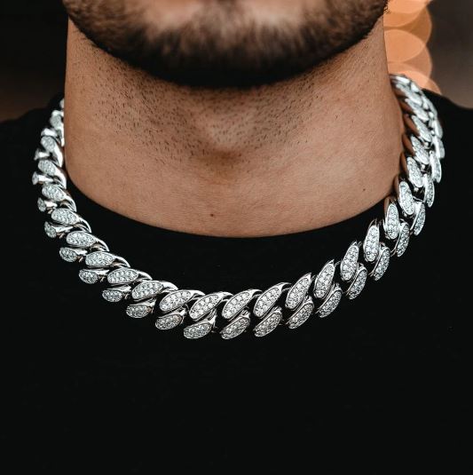 19mm Ice Out Cuban Chain - Silver Plated
