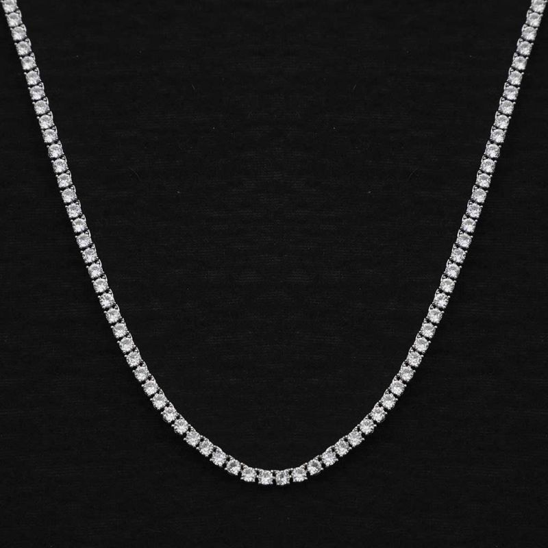 3mm Tennis Necklace in White Gold