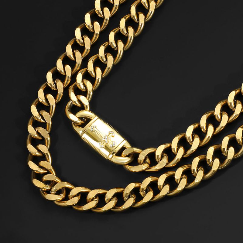 10mm Cross Box Buckle Cuban Chain