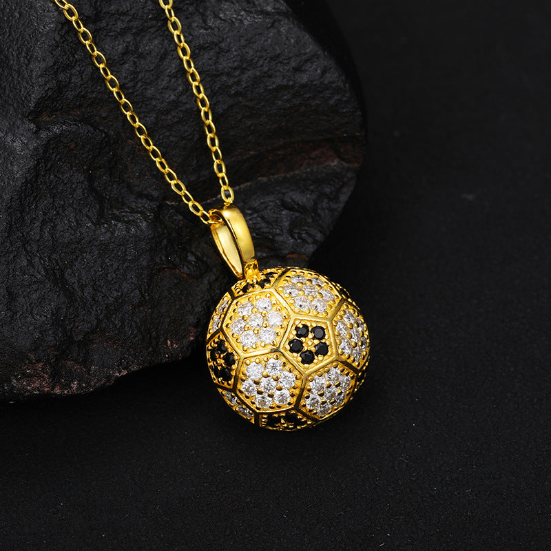 S925 Moissanite Football Pendant Necklace