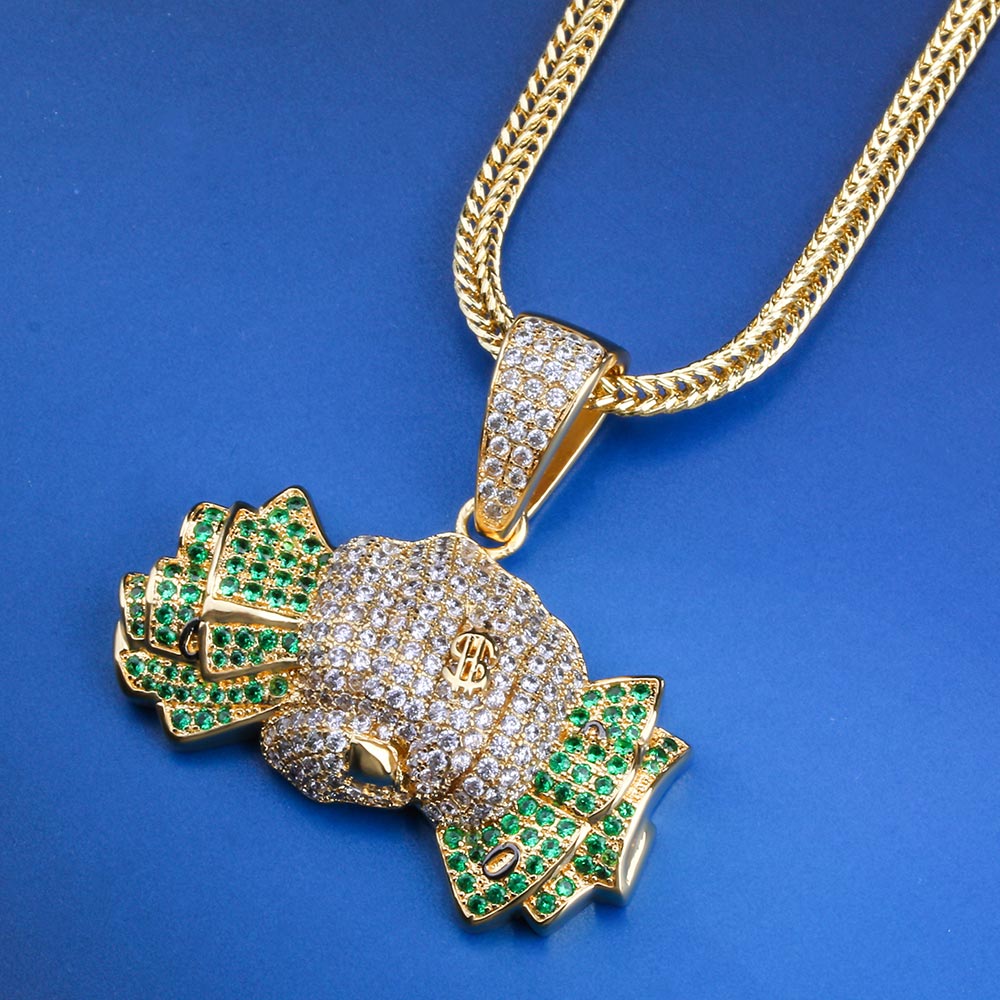 Hip Hop | Iced Out "Holding Dollars" Pendant