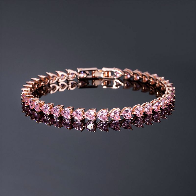 5mm Heart-shaped Moissanite 5mm Tennis Bracelet