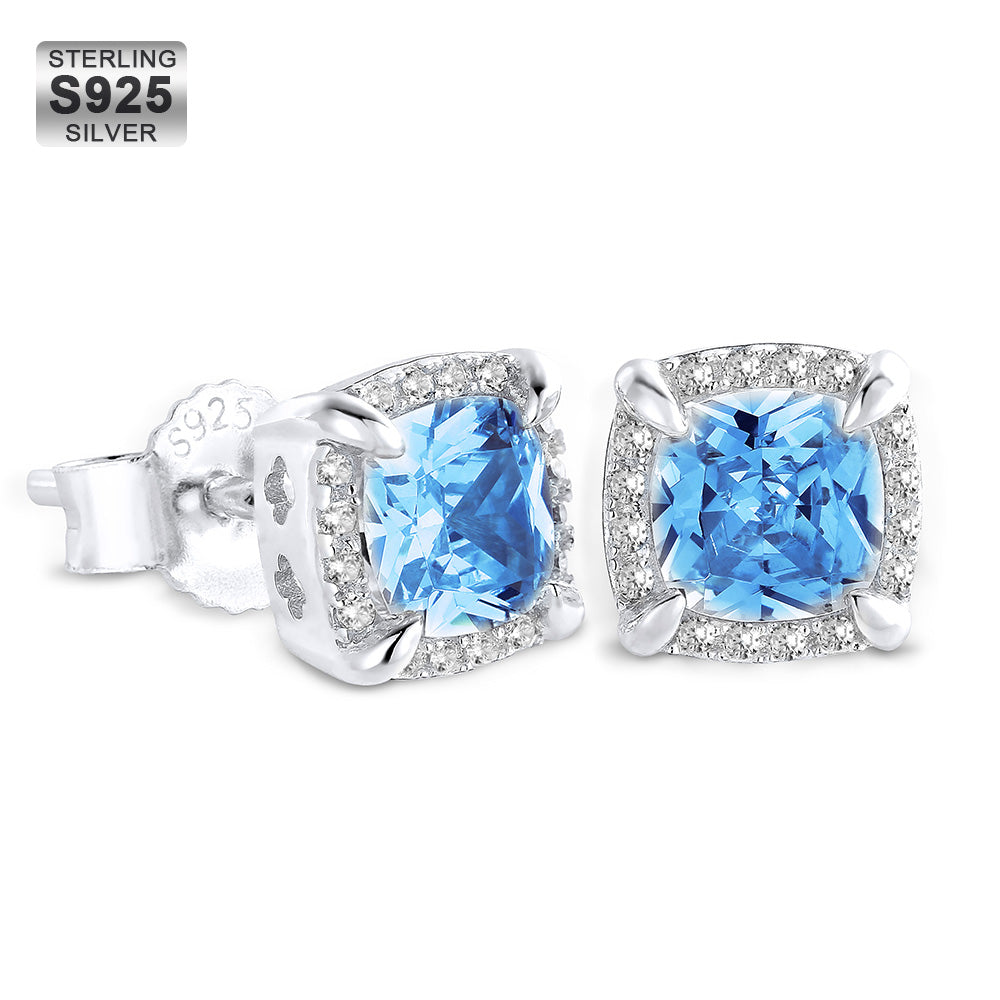 S925 & VVS Moissanite Princess Cut Moissanite Stud Mens Earrings