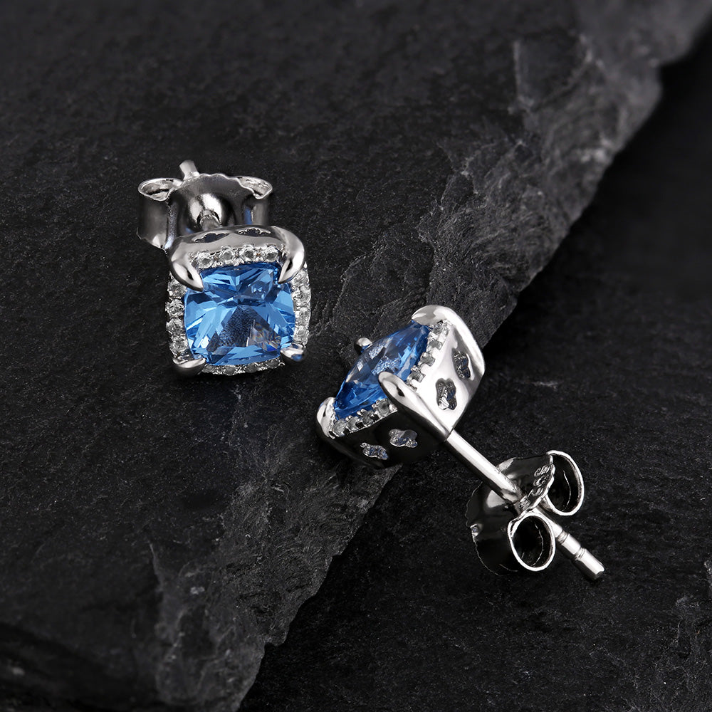 S925 & VVS Moissanite Princess Cut Moissanite Stud Mens Earrings