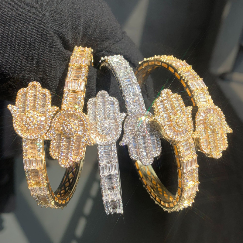 Moissanite Hip Hop Palm Bracelet