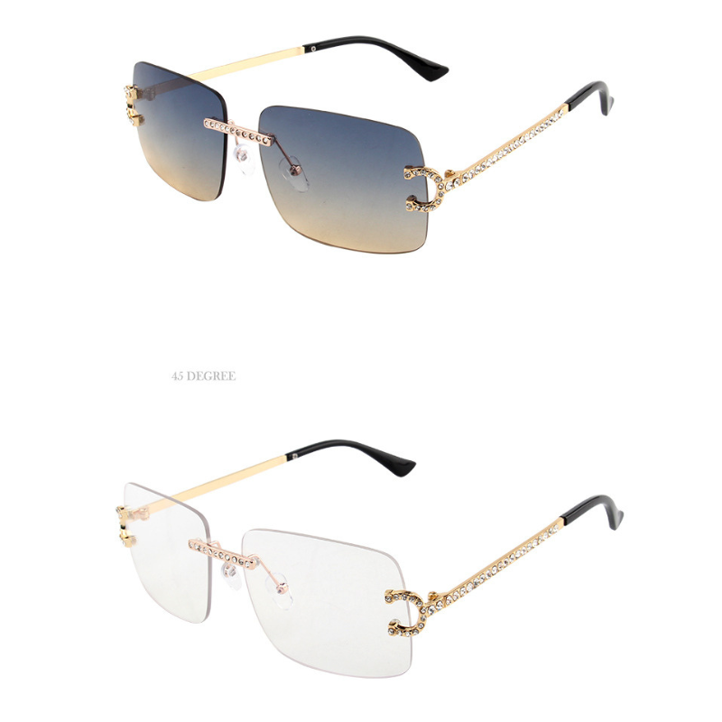 Fashion Frameless Diamond Sunglasses