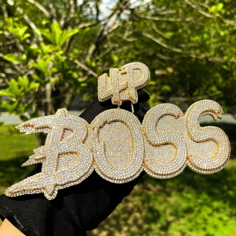 Moissanite Cursive Upper and Lower Two-layer Letter Custom Pendant