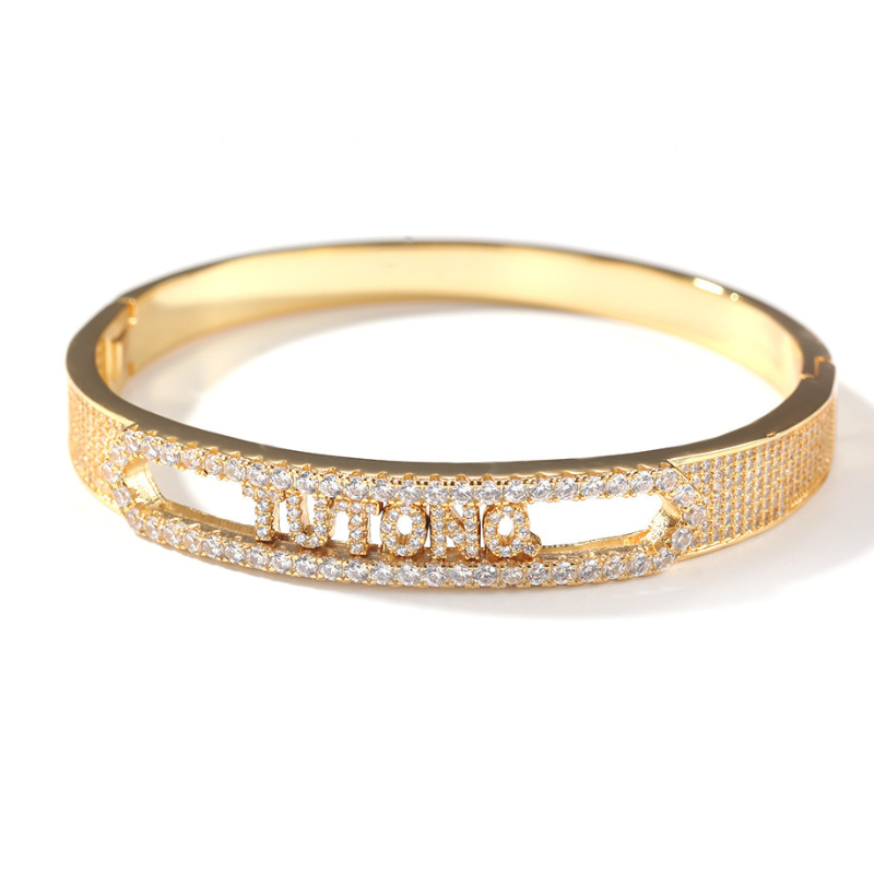 Moissanite Customizable Letter Full Diamond Bracelet