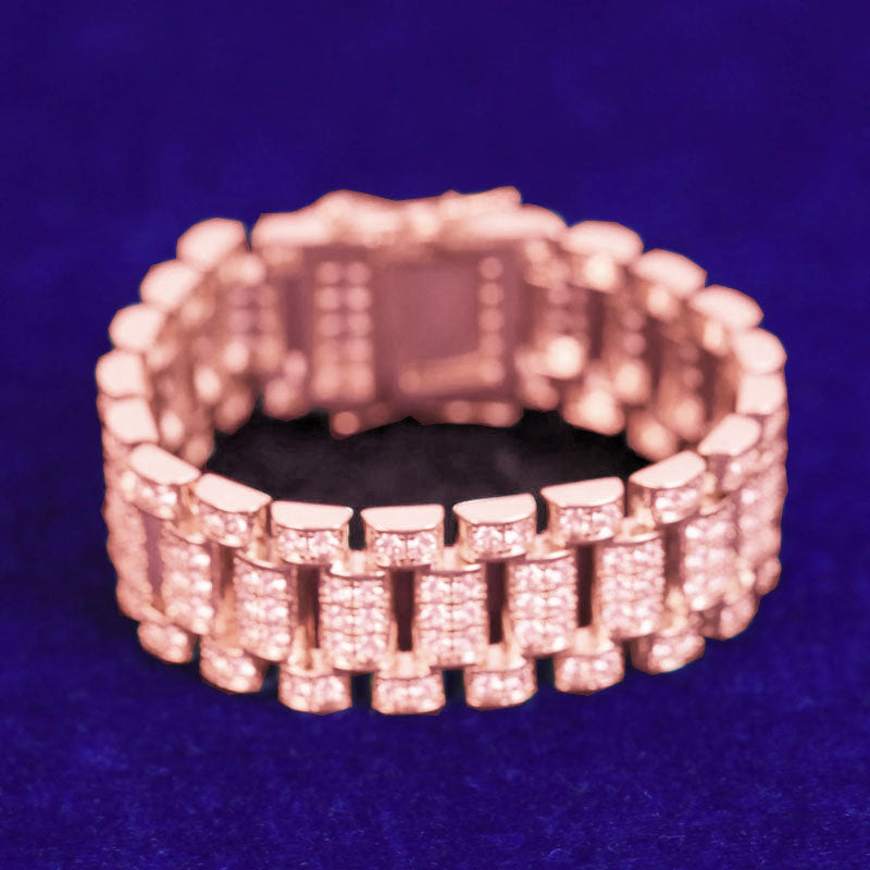 Moissanite Hip Hop Watch Bracelet