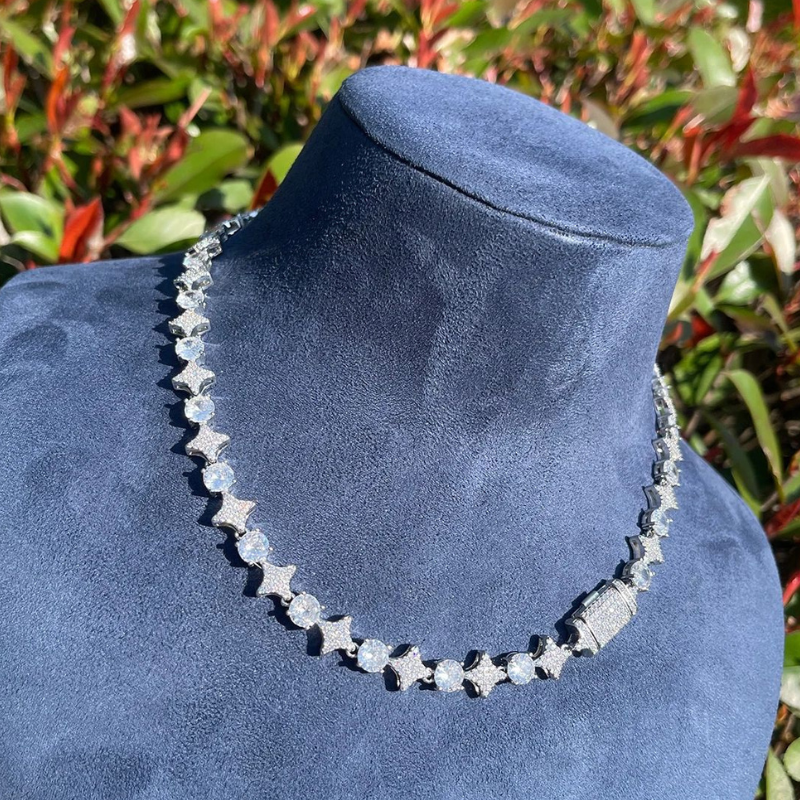 Moissanite Sparkling Star Diamond Tennis Chain