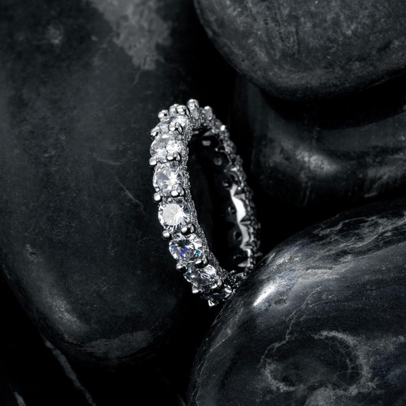3.8 Ct Round Cut Micro Pave Band