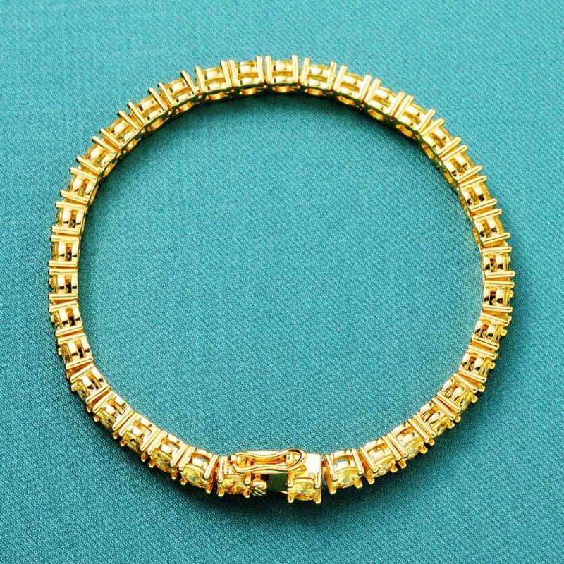 5mm Fancy Yellow Moissanite Tennis Bracelet in Gold