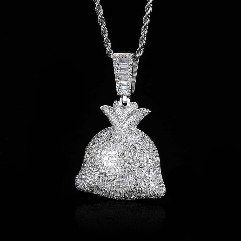 Hip Hop | Ice Dollar Money Bag Pendant