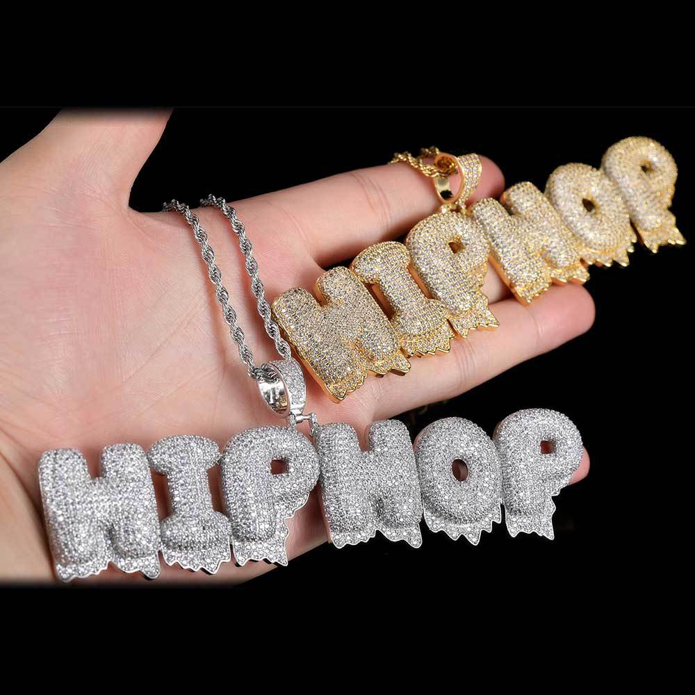 Custom | Ice Out Lava Bubble Alphabet Pendant