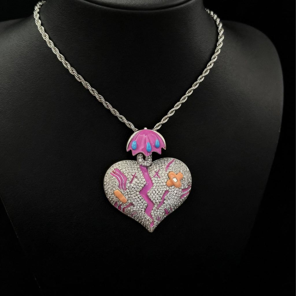 "Mended Heart" Iced-Out Pendant【A47】