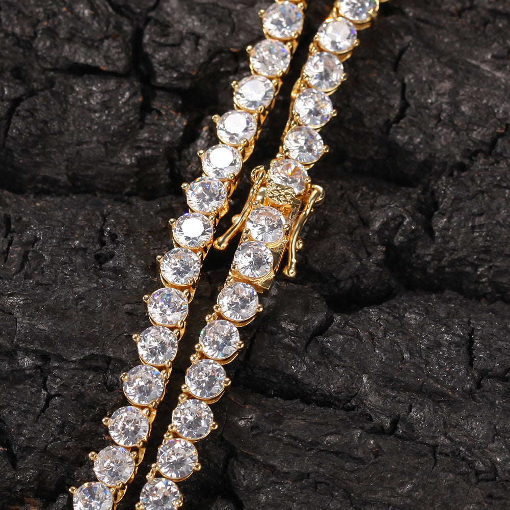 4mm S925 Three Prong Moissanite Tennis Chain